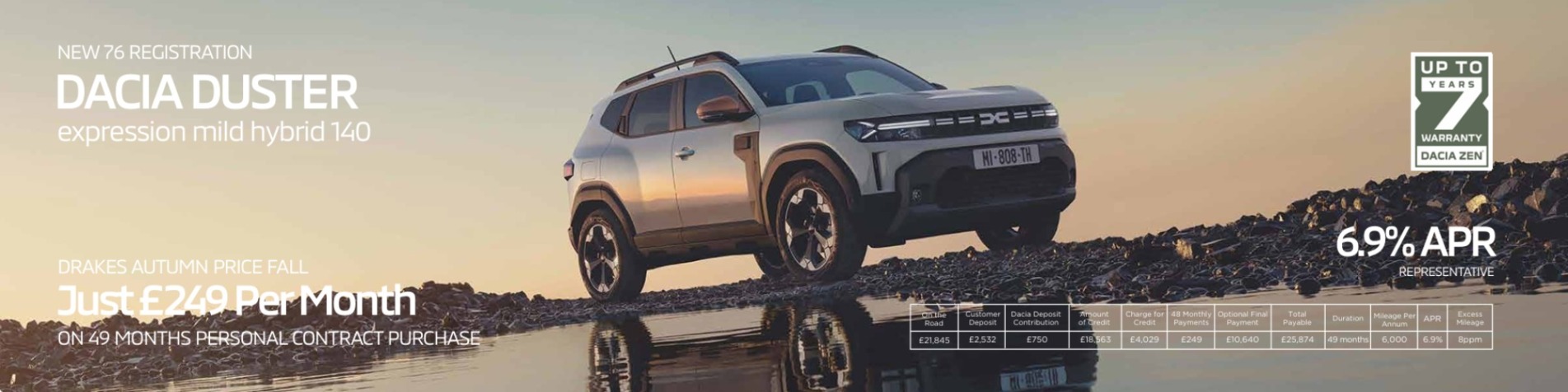 Q4 Duster PCP Offer Banner